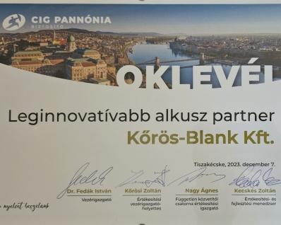 CIG Pannónia Leginnovatívabb Alkusz Partner - 2023