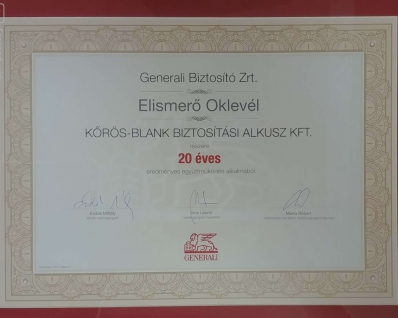 Generali Oklevél - 2019
