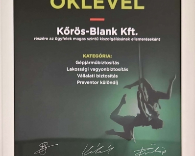 Groupama Oklevél - 2023