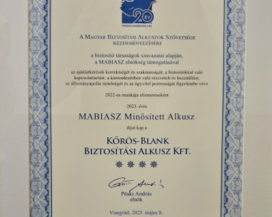 MABIASZ Minősített Alkusz Díj - 2023