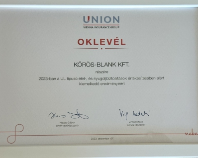 UNION Oklevél - 2023