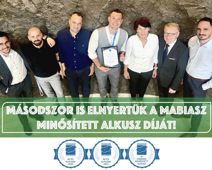 Siker és elismerés: Ismét a MABIASZ minősített alkusz díj nyertesei lettünk!
